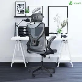 VOUNOT Bürostuhl Kunststoff Grau