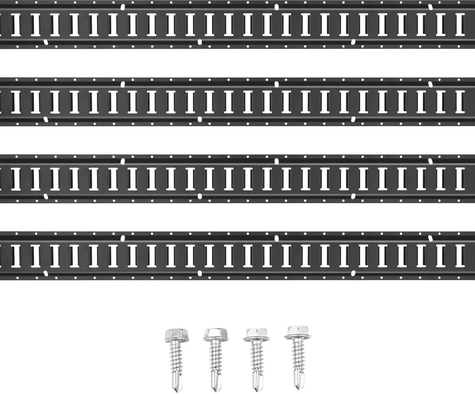 VEVOR E-Track-Schienen-Set, 1,52 m lange Stahlschienen, 4er-Pack,  Tragfähigkeit bis zu 914 kg, robuste Schienen mit Schrauben für Garagen, Lieferwagen, Anhänger, Motorrad-Zurrgurte, ATV-Halterungen