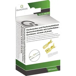 Quadrios 1908C186 Quetschverbinder-Sortiment 1.50 mm2 2.50 mm2 Messing, Transparent 100 Teile