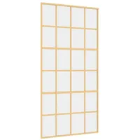 vidaXL Schiebetür Golden 102,5x205 cm ESG-Klarglas und Aluminium