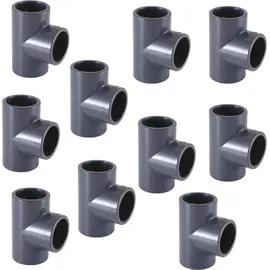 Powerhaus24 10er PVC T-Stück 90 Grad D 50 mm