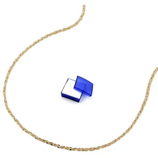 unbespielt Goldkette Halskette 0,6 mm Fantasie-Muster gedreht 585 Gold 42 cm kl. Schmuckbox, Goldschmuck für Damen und Herren goldfarben
