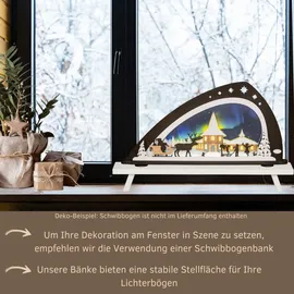 Weigla "Weihnachtsdeko, Made in Germany", weiß, B:70cm H:11cm T:7,5cm, Holzwerkstoff, Schwibbögen, aus Buchenholz, Tiefe ca. 7,5 cm