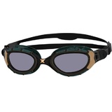 Zoggs Predator Flex Reactor Schwimmbrille, Schwarz/Gold/Titan, reguläre Passform, Einheitsgröße