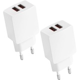 USB Ladegerät, 2-Port USB Stecker USB-A Adapter Netzteil Steckdose Netzstecker 5V 2.1A Ladestecker Charger Ladeadapter Ladekabel für iPhone, iPad, Airpods, Samsung, Tablets, E-Books, iWatch 2-Pack