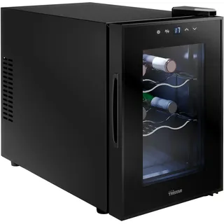 Tristar Thermoelektrischer Weinkühlschrank Grande Saignée, für bis zu 6 Flaschen, leise & stabil, Glastür, 3 Ebenen, LED-Touch-Screen, Innenbeleuchtung, WR-7506