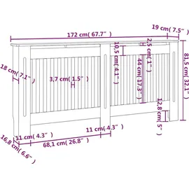 vidaXL Heizkörperverkleidung Anthrazit 172x19x81,5 cm MDF