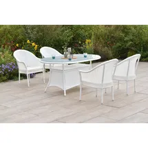 Merxx Bamberg Set 5tlg.m 4 Stapelsessel, weiß 1 Tisch