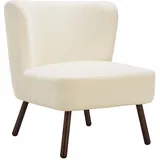 Tectake Cocktailsessel Robina 2 Bouclé 61 x 69 x 68 cm Off-White