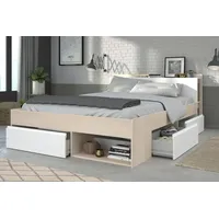 Parisot Stauraumbett Doppelbett 140x200 mit Regal 3x Bettschubkasten