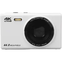 4K-Digitalkamera, FHD 44 MP Kinderkamera, 16-facher Digitalzoom, Vlogging-Kamera mit 2,4-Zoll-Bildschirm, Kompakte Kleine Vedio-Kamera für Jungen, Mädchen, Kinder (White)