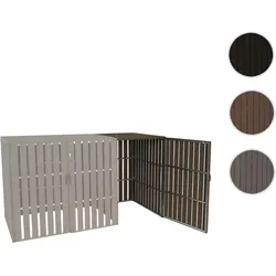XL 1er-/2er-WPC-M√olltonnenverkleidung Erweiterung HWC-J28, M√olltonnenbox, Metall Holzoptik ~ braun