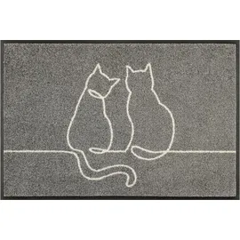 Wash+Dry Lovetails 50 x 75 cm Grau/Weiß