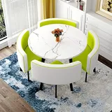 OCAZI esstisch,Rundes Esstisch-Set,Küchen-Esstisch-Set,Schlichter Kleiner runder Tisch,Runder Konferenztisch,rundes modernes Esstisch-Set,Tisch- und Stuhl-Set - #17-90 * 75cm/35.4 * 29.5in(WxH)