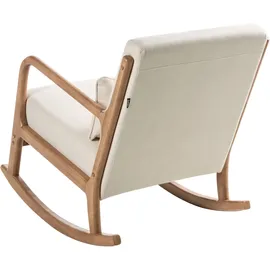Beliani Schaukelsessel SKOVDE Stoff 66 x 82 x 79 cm Beige mit Kissen