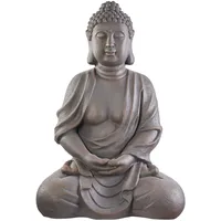 WorldConnection XXXL Großer Buddha 70 cm Garten Deko Figur Skulptur Feng Shui Steinfigur-Optik