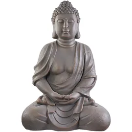 WorldConnection XXXL Großer Buddha 70 cm Garten Deko Figur Skulptur Feng Shui Steinfigur-Optik