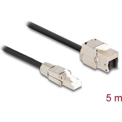 Delock Kabel RJ45 Stecker feldkonfektionierbar zu Keystone Modul RJ45 Buchse Cat.6A 5 m (S/FTP, CAT6a, 0.01 m), Netzwerkkabel