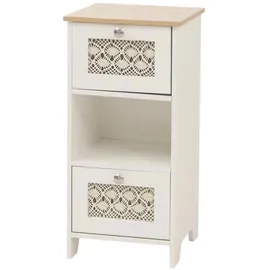 Mendler Kommode HWC-O75 63 x 30 x 30 cm Natur-weiß