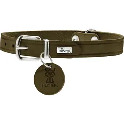 Hunter Hunde Halsband Aalborg olivgrün Softvollrindleder  Größe: 60