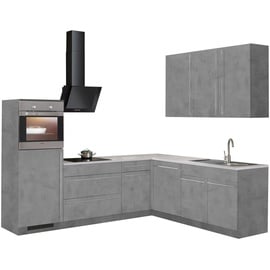 wiho Küchen Winkelküche »Chicago«, ohne E-Geräte, Stellbreite 260/220 cm grau