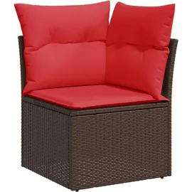 vidaXL Gartensofa-Set mit Kissen, braun, Polyrattan