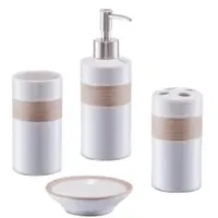 Zeller Bad-Accessoires-Set in Geschenkverpackung, 4-teilig, aus Keramik