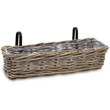 Spetebo Rattan Balkonkasten 60 x 15 cm Natur