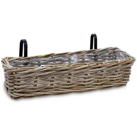 Spetebo Rattan Balkonkasten 60 x 15 cm Natur