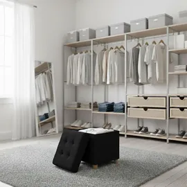 Relaxdays Hocker mit Stauraum, schwarz