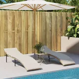 vidaXL Sonnenliege 199 x 58 x 89 cm Beige