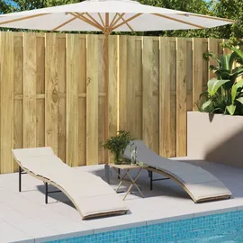 vidaXL Sonnenliege 199 x 58 x 89 cm Beige