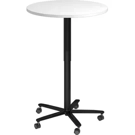 Hammerbacher VST08 Stehtisch höhenverstellbar weiß 80,0 x 80,0 x 72,0 - 114,0 cm