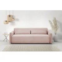 KAWOLA Sofa NEO Schlafsofa Bettsofa Cord rosa