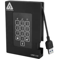 Apricorn Aegis Padlock Fortress 1TB 1024 Gb Schwarz – Externe Festplatte (USB 3.0 (3.1 Gen 1), Type, FIPS 140 – 2, schwarz, wasserdicht, Staub, Wasserdicht, USB)