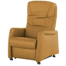 Hukla Relaxsessel Tobias Leder 75 x 102 x 88 cm Gelb mit Relax-Funktion