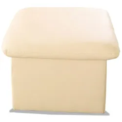 Hocker COTTA "Casino", beige (creme), B:56cm H:42cm T:56cm, Luxus-Kunstleder, NaturLEDER, echtes Rindsleder, Luxus-Microfaser (100% Polyester), SOFTLUX-Kunstleder, Hocker