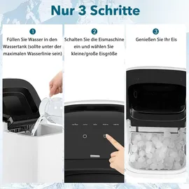 Goplus Eiswürfelmaschine von 15 kg/24H, Eiswürfelbereiter mit 2 Würfelgrößen, 2L Wassertank, Selbstreinigungsfunktion, Ice Maker mit Eisschaufel