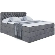 altdecor Boxspringbett BOXI8 KING - 160x200 - H3/H4 - Dunkelgrau