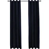 vidaXL Verdunkelungsvorhang Ösen 140 x 225 cm samt schwarz 2 St.