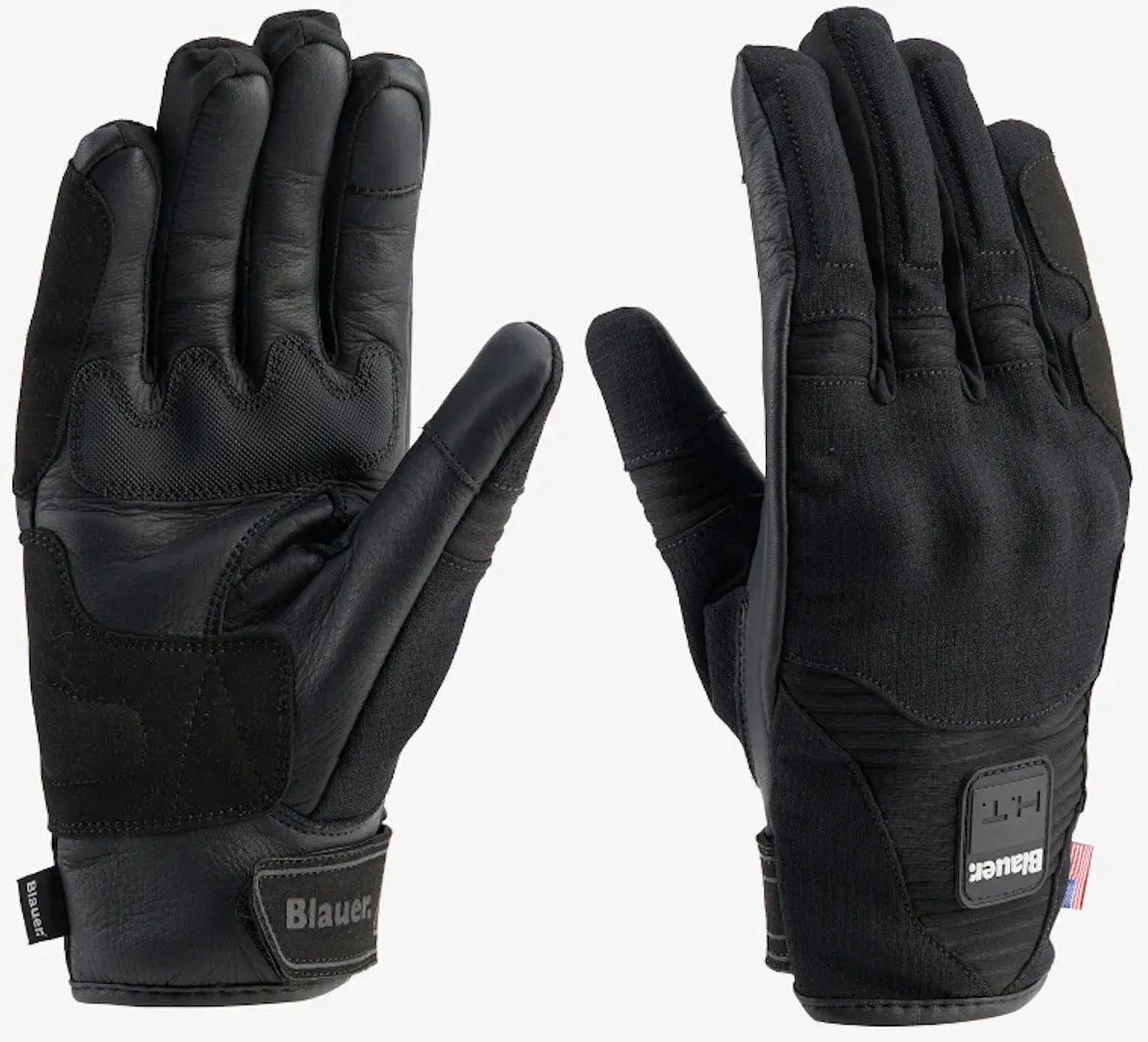 Blauer Splash Motorradhandschuhe, schwarz, Größe L für Männer
