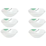 VAN WELL 6er Set Müsli- Salatschale Corona 14,2cm Porzellan weiß mit Dekor