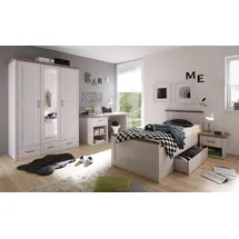 Begabino Jugendzimmer-Set BEGABINO "Luca, Schlafzimmermöbel-Sets, weiß (pinienfarben weiß, trüffelfarben), Komplett-Jugendzimmer Schlafzimmermöbel-Sets