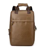 SONARIN Wasserdichter PU Rucksack Herren,Große Kapazität 15,6 Zoll Laptop Rucksack Business Arbeit Rucksäcke Reise-Rucksäcke Casual Tagesrucksack für Schule(Khaki)