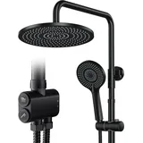 Rainsworth Duschsystem ohne Armatur Schwarz 25 cm