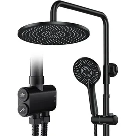 Rainsworth Duschsystem ohne Armatur Schwarz 25 cm