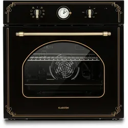 Klarstein Victoria Einbaubackofen Retro-Design 9 Funktionen 50-250°C schwarz Schwarz
