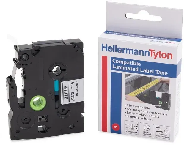 HellermannTyton Beschriftungsband Etikett HTZ251-PET-BK/WH