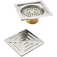 herkindness Duschablauf quadratisch Edelstahl 100 mm x 100 mm