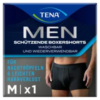 TENA Men Schützende Inkontinenz Boxershorts, waschbar und wiederverwendbar, schwarz, Größe M